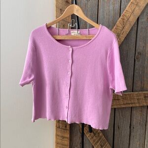 Womance lilac crop button cardigan-Size XL